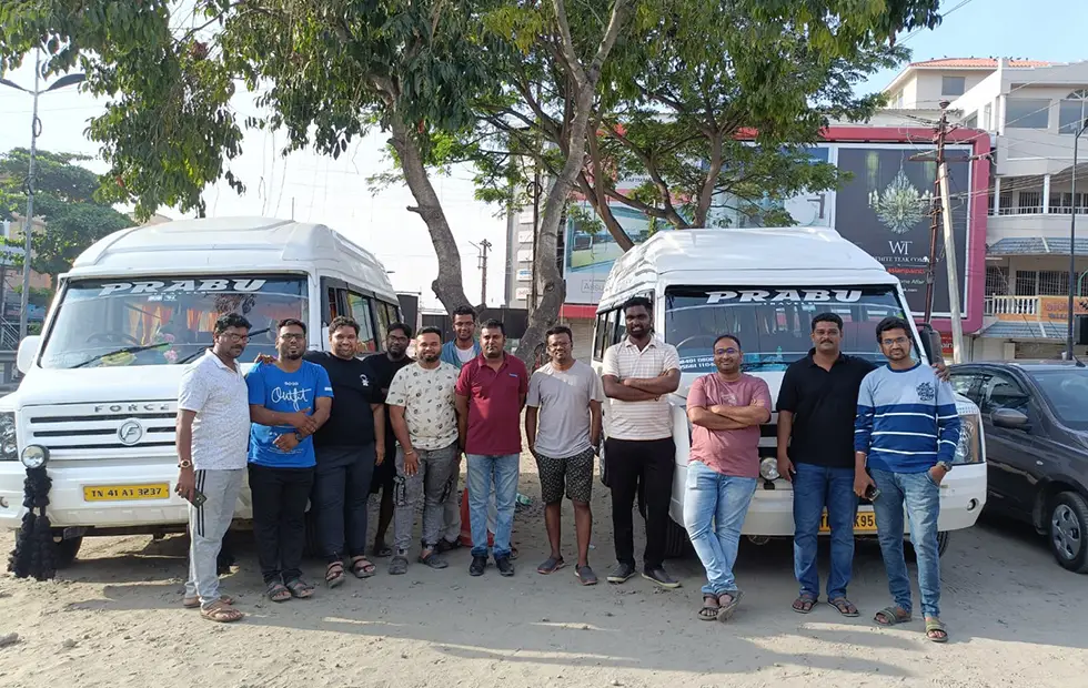 12 seater traveller booked for a corporate team trip