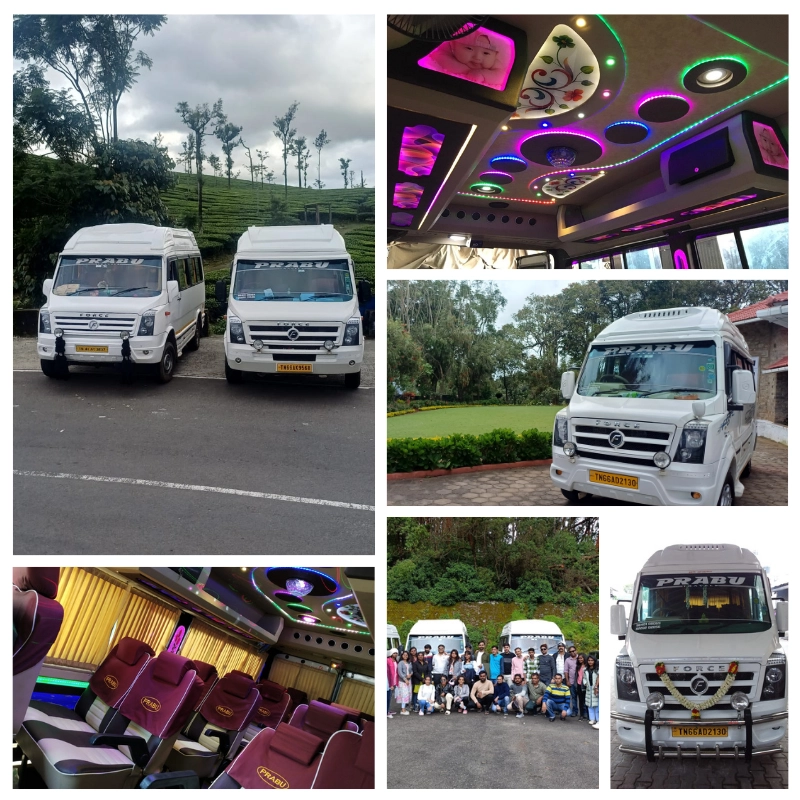 Prabu Tours and Travels 14 seater Force Traveller ready for rental