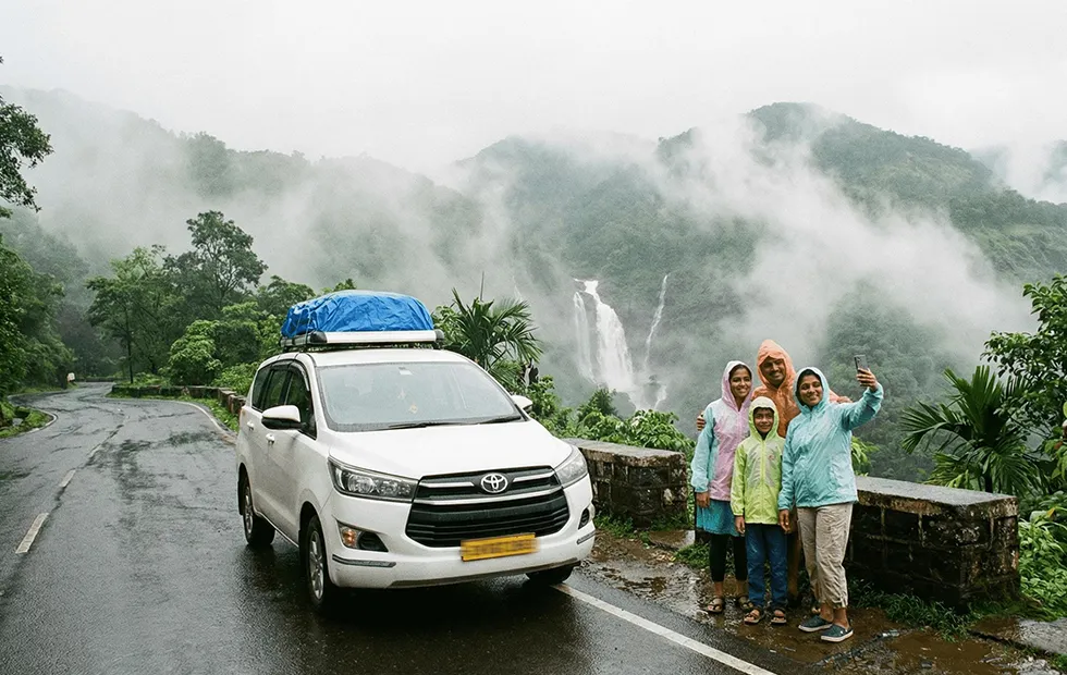Innova car booked for a family hill station tour trip