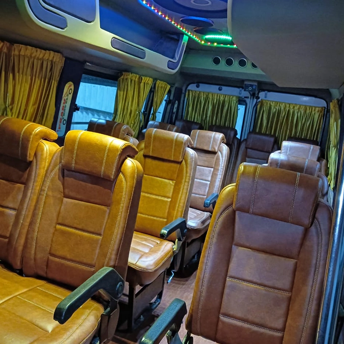 Premium pushback seats inside the Force Traveller vehicle