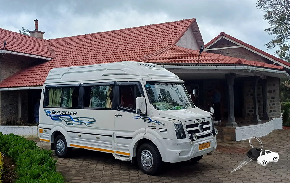 Force Traveller vehicle available for rental booking