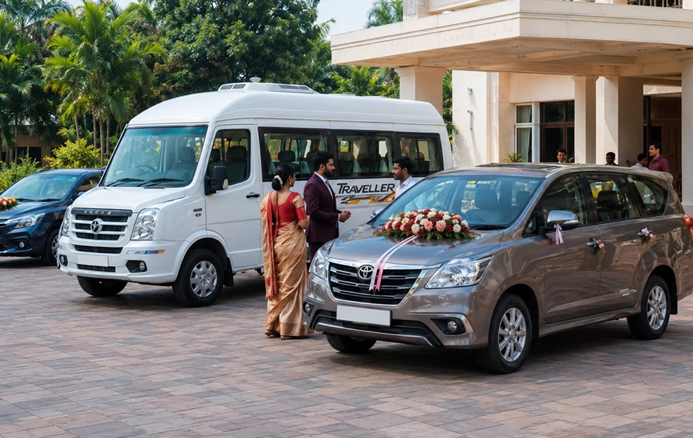 Force Traveller arranged for wedding function transport